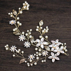 Faux Pearl Floral Head Piece Bridal Wedding Hair Accessories