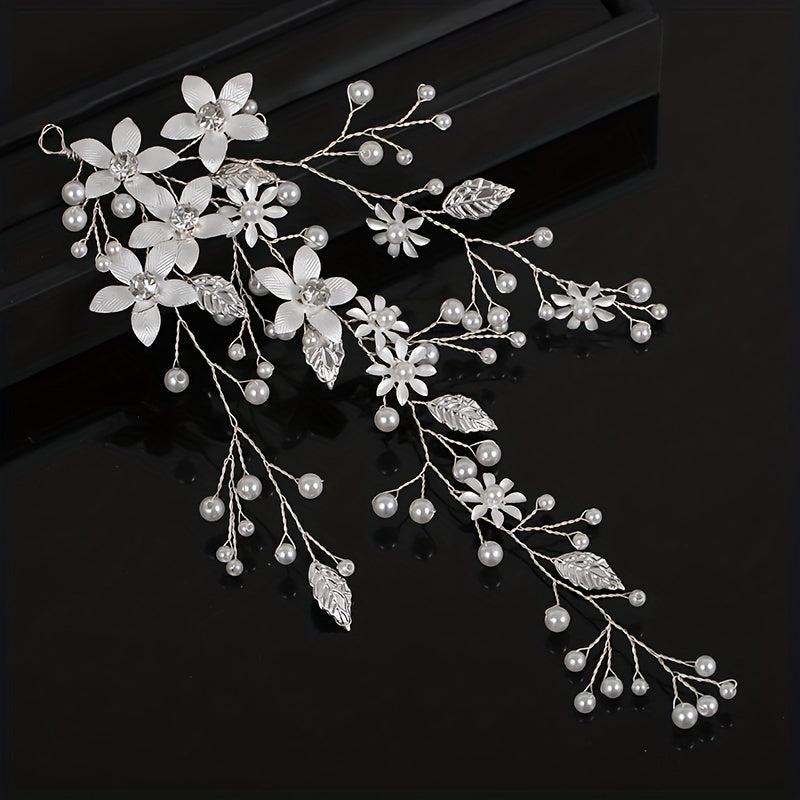 Faux Pearl Floral Head Piece Bridal Wedding Hair Accessories