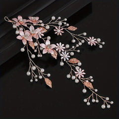 Faux Pearl Floral Head Piece Bridal Wedding Hair Accessories