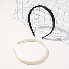 2pcs Faux Pearl Headband Nonslip Head Hoop Hair Band