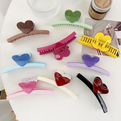 Heart Decor Hair Claw Candy Sweet Clip