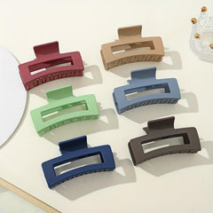 2pcs Multicolor Thick Acrylic Hair Clip Rectangle Long Hair Resin Claw Clips