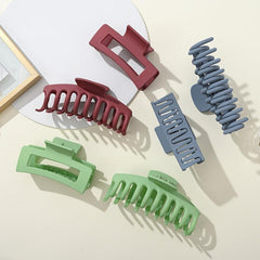 2pcs Multicolor Thick Acrylic Hair Clip Rectangle Long Hair Resin Claw Clips
