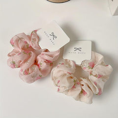 Floral Print Scrunchies Hair Tie Silky Hair Rope Hair Accessories