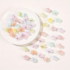 50pcs Cartoon Flower Hair Claw Clip Solid Banana Clip