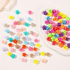 50pcs Cartoon Flower Hair Claw Clip Solid Banana Clip
