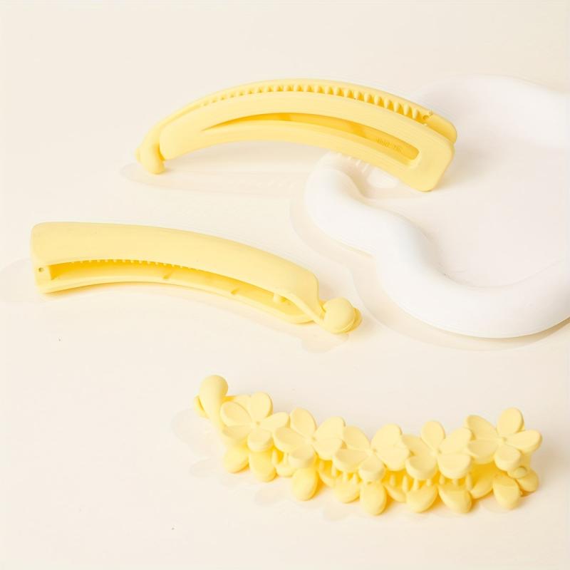 3pcs Lemon Yellow Banana Clips Hair Accessories