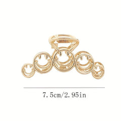 Vintage Smile Face Hair Claw Clip Strong Hold Alloy Hair Claw