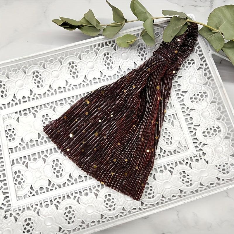 Sequins Wide Headband African Head Wrap Boho Turban Elastic Hair Band
