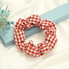 6pcs Large Plaid Scrunchie Hair Tie Vintage Hair Rope Female Accessories