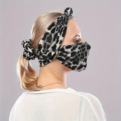 Leopard Headband Scrunchies Set with Free Mask - Women Hair Accessories