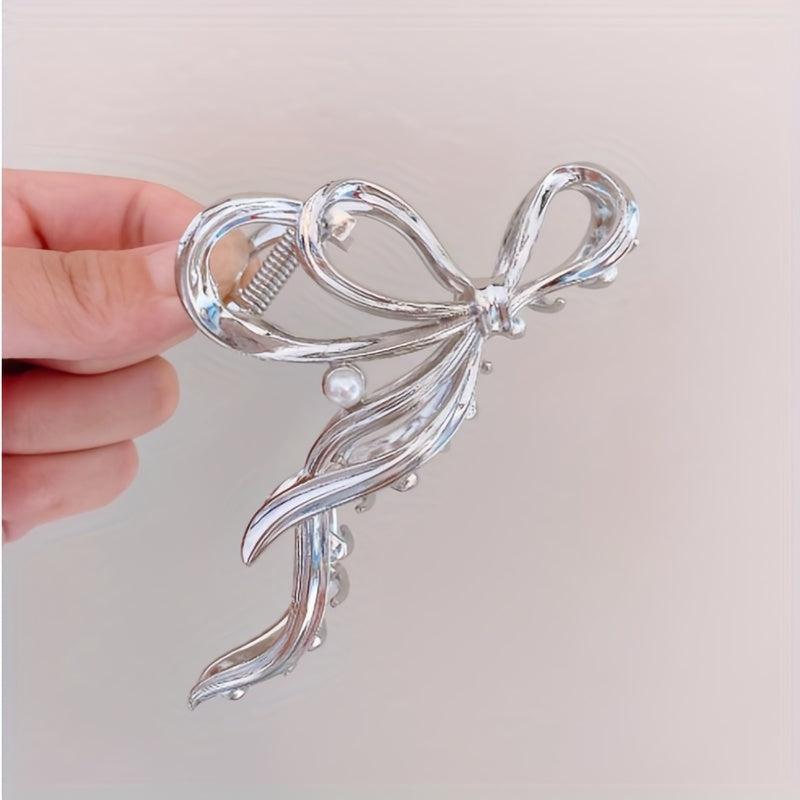3pcs Metal Wave Hair Claw Large Back Head Shark Claw Headwear Hair Accessories