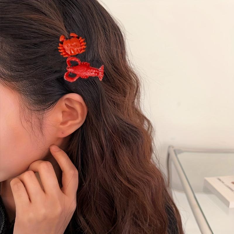 2pcs Sea Animal Hair Clip Crab Duck Billed Clip for Women Girls