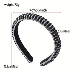 Baroque Rhinestone Beaded Headband Glitter Head Hoop Hair Accessories
