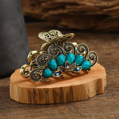 Vintage Crystal Hair Clip Alloy Hair Claw Head Jewelry Hair Accessories