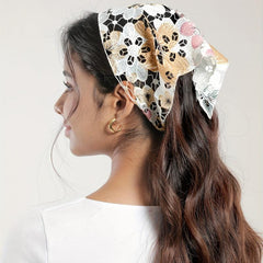 Crocheted Flower Triangle Headband - Pastoral Style Hair Accessory