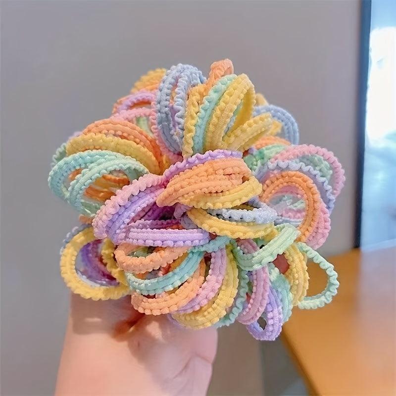 50pcs Small Candy Hair Tie Braid Ponytail Hair Accessories for Girls Kids Women