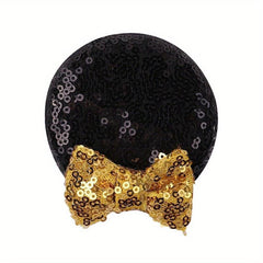 2pcs Mouse Ears Hair Clip Sequin Bow for Kids Party Cosplay