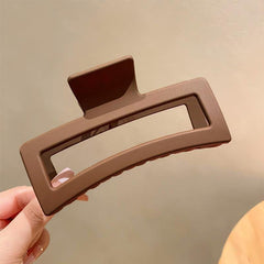 Large Frosted Hair Claw Hollow Rectangular Nonslip Ponytail Holder