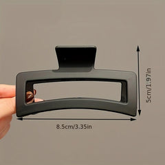 Large Frosted Hair Claw Hollow Rectangular Nonslip Ponytail Holder