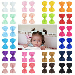 20pcs Baby Girl Bow Hair Clip Solid Bowknot Duck Billed Side Hair Accessories