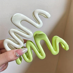 Glossy Candy Hair Claw Set Wavy Hair Clips Women Girls Hair Claws