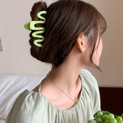 Glossy Candy Hair Claw Set Wavy Hair Clips Women Girls Hair Claws