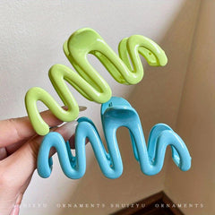 Glossy Candy Hair Claw Set Wavy Hair Clips Women Girls Hair Claws