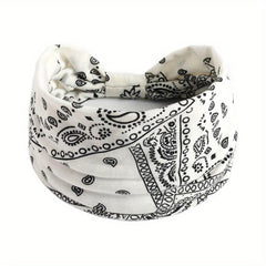 Hobo Headband Paisley Print Stretchy Headdress for Fitness Sports Yoga Women