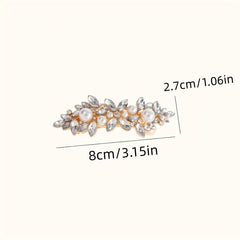 Rhinestone Pearl Hair Clip French Barrette Hair Accessory