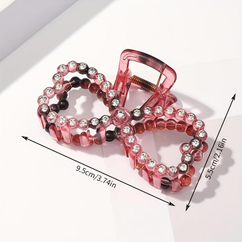 Vintage Rhinestone Hair Claw Transparent Shark Claw Hair Accessory