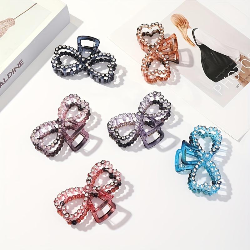 Vintage Rhinestone Hair Claw Transparent Shark Claw Hair Accessory