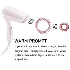 17pcs Spiral Hair Tie Waterproof Coil Hair Elastic Ponytail Holder Hair Accessor