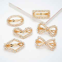 Heart Shape Rhinestone Faux Pearl Side Clip Head Jewelry