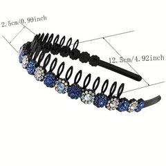 Colorful Rhinestone Flower Tooth Headband for Skincare and Makeup