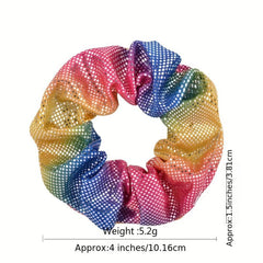 16pcs Large Glitter Scrunchie Y2K Hair Rope Holographic Female Hair Accessories