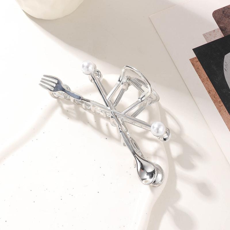 Music Note Hair Claw Faux Pearl Inlaid Hair Accessories For Women