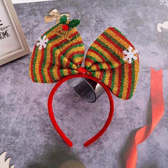 Colorful Bow Decor Headband Snowflake Hair Band Sequin Head Hoop