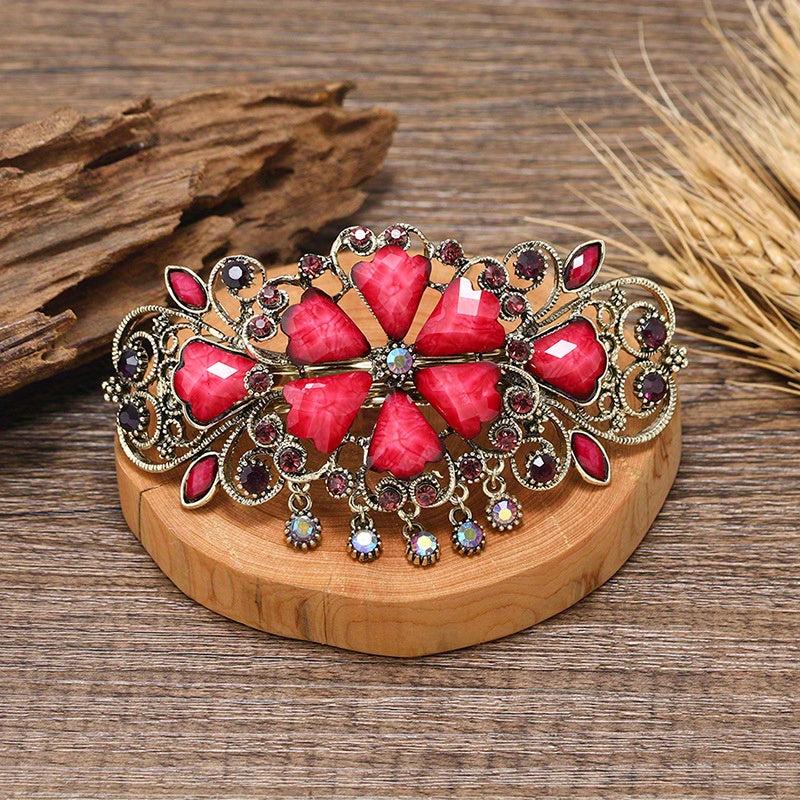 Vintage Crystal Hair Clip French Barrette Head Jewelry Hair Accessories