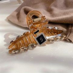 Acrylic Faux Pearl Rhinestone Hair Claw Large Shark Claw Back Head Hair Jewelry