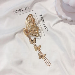 2pcs Butterfly Tassel Hair Claw Clip Non-slip Barret
