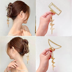 2pcs Butterfly Tassel Hair Claw Clip Non-slip Barret