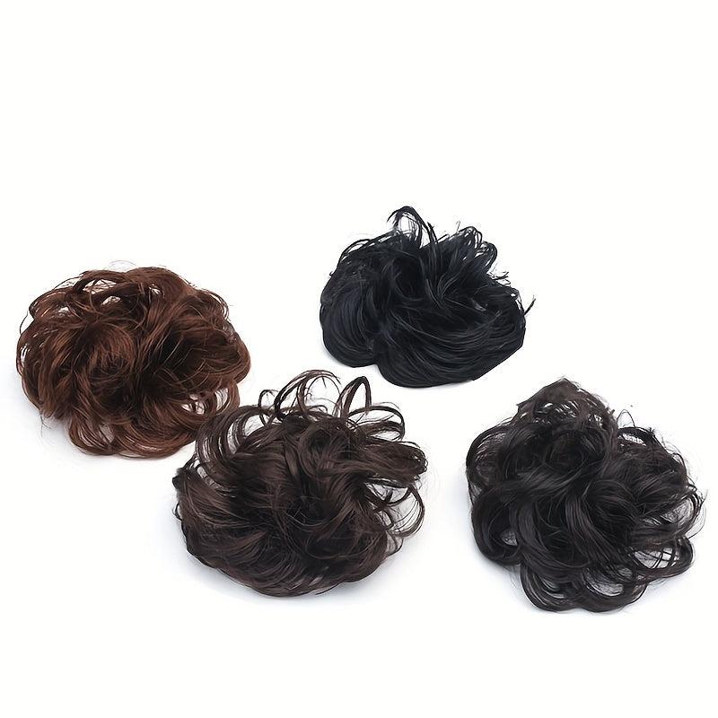 4pcs Messy Hair Bun Scrunchies Curly Chignon Hair Accessories for Women
