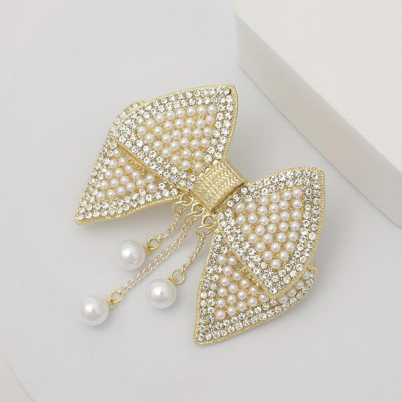 Bowknot Hair Clip with Pendant Head Jewelry for Women