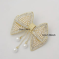 Bowknot Hair Clip with Pendant Head Jewelry for Women