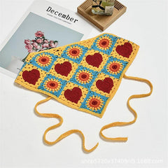 Crochet Strawberry Bandana Hair Head Wrap Scarf