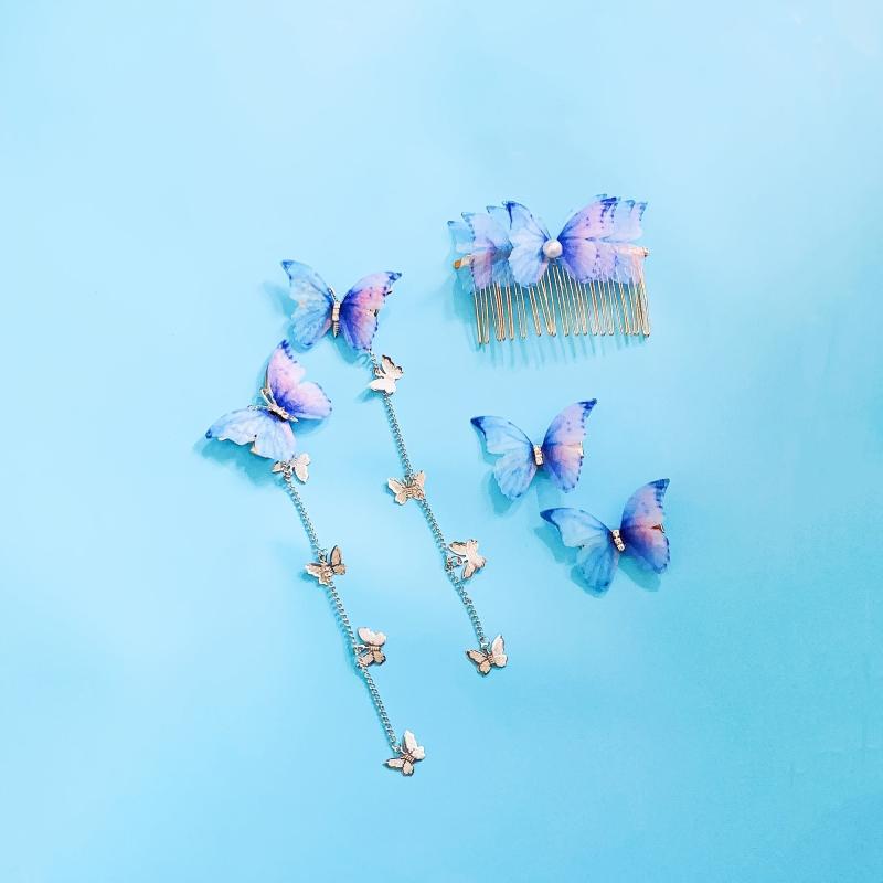 Butterfly Metal Hair Clips With Tassels Hairpin Headwear Accessories