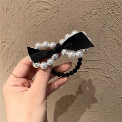 3pcs Faux Pearl Bow Hair Ties Ponytail Holder Hair Accessories