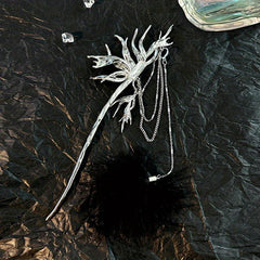 Silvery Hair Sticks Snake Faux Pearl Branch Hair Sticks