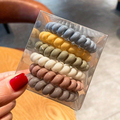 6pcs Spiral Hair Tie Elastic Hair Ropes Women Head Ropes Daily Hair Accessories